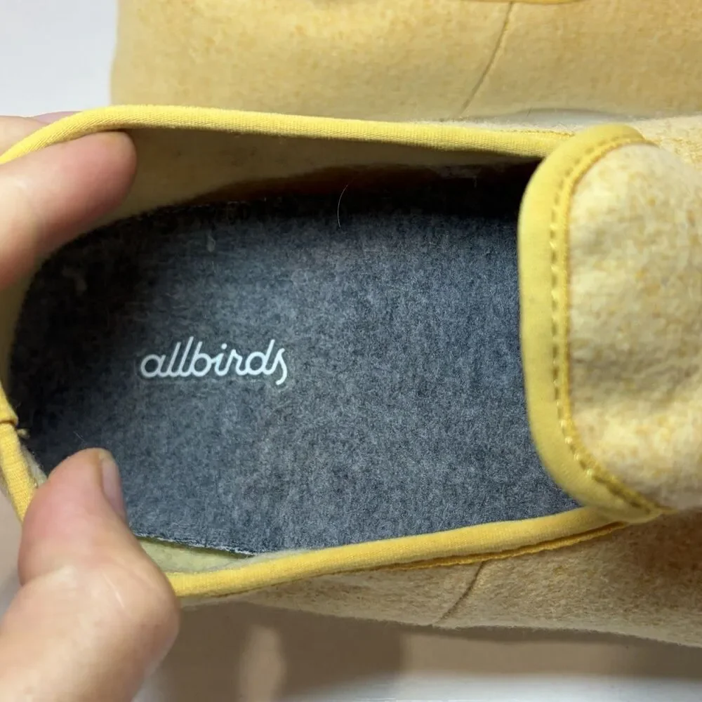 AllBirds Wool Lounger Yellow Slip On Loafer Mens Size 12 Natural Comfort